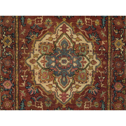 Heriz Wool Hand Knotted Rug Red Red 2.7X16.2 -O065721