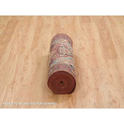 Heriz Wool Hand Knotted Rug Red Red 2.7X16.2 -O065721