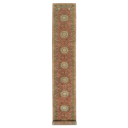 Fine Oriental Wool Hand Knotted Rug Red Brown  2.7X20.1 -O065729