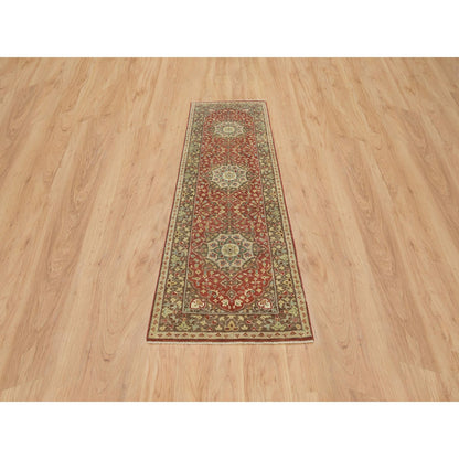 Fine Oriental Wool Hand Knotted Rug Red Brown  2.6X8.3 -O065731