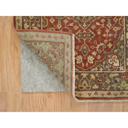 Fine Oriental Wool Hand Knotted Rug Red Brown  2.6X8.3 -O065731