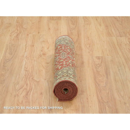 Fine Oriental Wool Hand Knotted Rug Red Brown  2.6X8.3 -O065731
