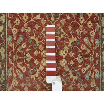 Fine Oriental Wool Hand Knotted Rug Red Brown 2.6X8.3 -O065733