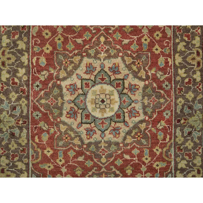 Fine Oriental Wool Hand Knotted Rug Red Brown 2.6X8.3 -O065733
