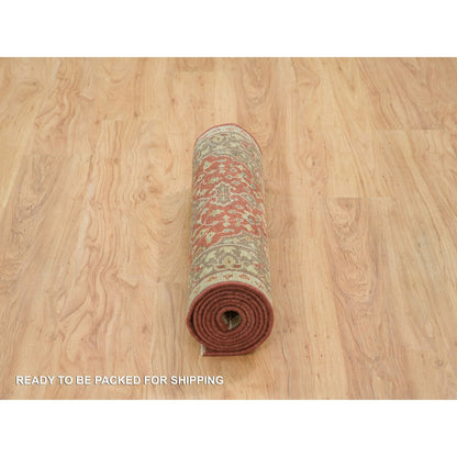 Fine Oriental Wool Hand Knotted Rug Red Brown 2.6X8.3 -O065733