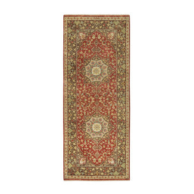 Fine Oriental Wool Hand Knotted Rug Red Brown 2.7X6.3 -O065734