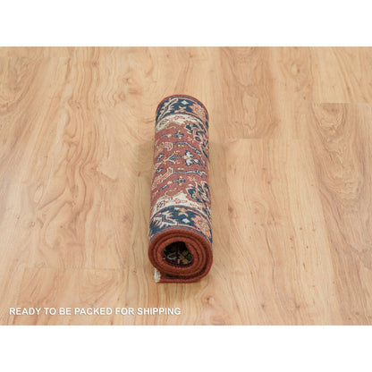 Heriz Wool Hand Knotted Rug Red Midnight Blue 2.0X3.2 -O065745