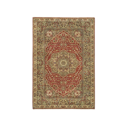 Fine Oriental Wool Hand Knotted Rug Red Brown 4.2X6.1 -O065746