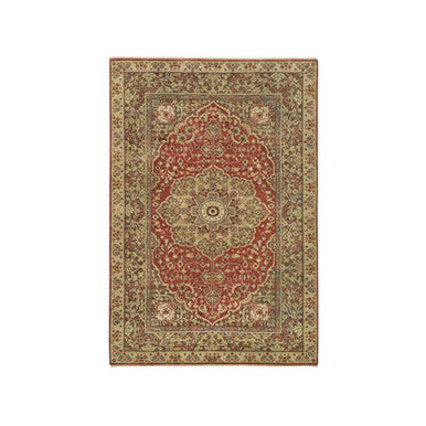 Fine Oriental Wool Hand Knotted Rug Red Brown 4.2X6.1 -O065746