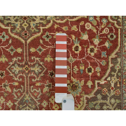Fine Oriental Wool Hand Knotted Rug Red Brown 4.2X6.1 -O065746