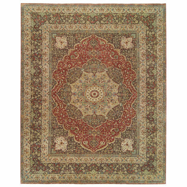 Fine Oriental Wool Hand Knotted Rug Red Brown 12.0X15.2 -O065753