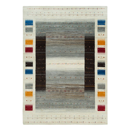 Modern and Contemporary Wool Hand Knotted Rug Ivory No Border 8.3X11.4 -O065757