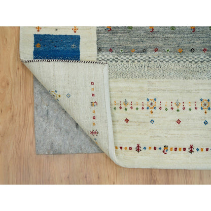 Modern and Contemporary Wool Hand Knotted Rug Ivory No Border 8.3X11.4 -O065757