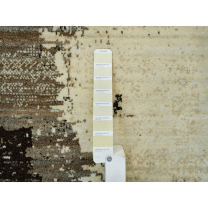 Modern and Contemporary Wool Hand Knotted Rug Ivory No Border 4.0X6.0 -O065759