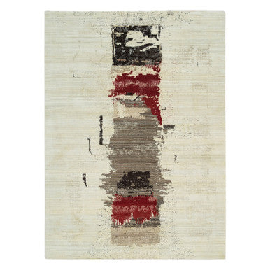 Modern and Contemporary Wool Hand Knotted Rug Ivory No Border 8.3X11.3 -O065763