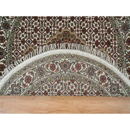 Fine Oriental Wool Hand Knotted Rug Ivory Ivory 3.4X3.4 -O065787