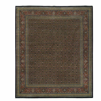 Fine Oriental Wool Hand Knotted Rug Black Brick Red 11.11X15.3 -O065791