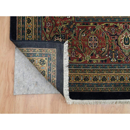 Fine Oriental Wool Hand Knotted Rug Black Brick Red 11.11X15.3 -O065791