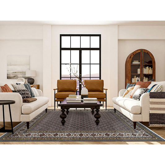 Fine Oriental Wool Hand Knotted Rug Grey Shadow White 8.1X10.0 -O065792