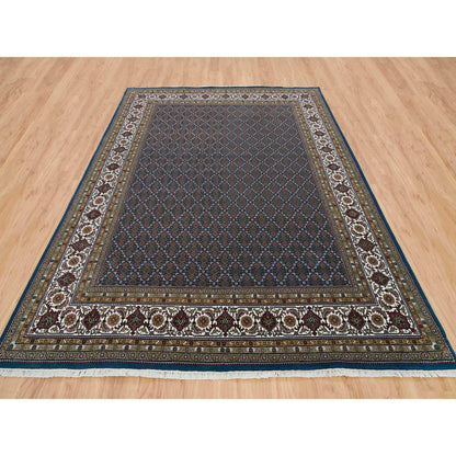 Fine Oriental Wool Hand Knotted Rug Blue 8.0x10.4 -O065793