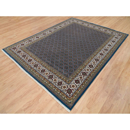 Fine Oriental Wool Hand Knotted Rug Blue 8.0x10.4 -O065793
