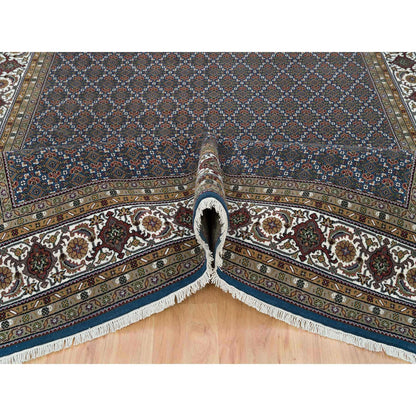Fine Oriental Wool Hand Knotted Rug Blue 8.0x10.4 -O065793