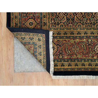 Fine Oriental Wool Hand Knotted Rug Black Vermilion Red 8.10X12.6 -O065794