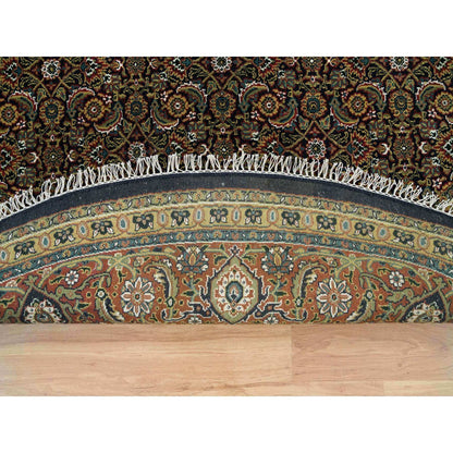 Fine Oriental Wool Hand Knotted Rug Black Sangria Red 8.0X8.0 -O065799