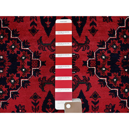 Tribal & Geometric Wool Hand Knotted Rug Red 5.0x7.0 -O0657