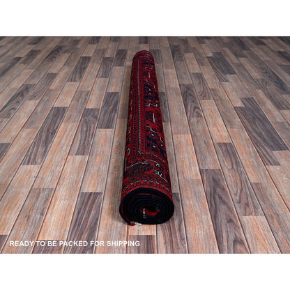 Tribal & Geometric Wool Hand Knotted Rug Red 5.0x7.0 -O0657