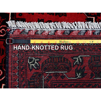 Tribal & Geometric Wool Hand Knotted Rug Red 5.0x7.0 -O0657