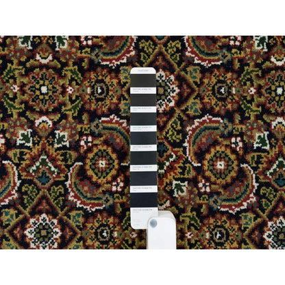 Fine Oriental Wool Hand Knotted Rug Black Sangria Red 5.1X5.3 -O065802