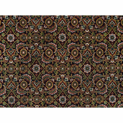 Fine Oriental Wool Hand Knotted Rug Black Sangria Red 5.1X5.3 -O065802