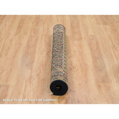 Fine Oriental Wool Hand Knotted Rug Black Sangria Red 5.1X5.3 -O065802