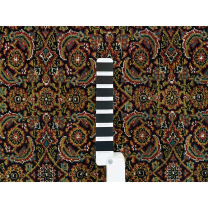 Fine Oriental Wool Hand Knotted Rug Black Sangria Red 4.1X6.3 -O065803