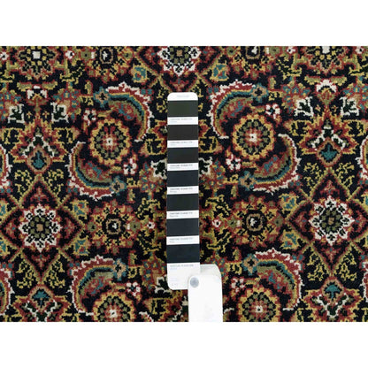 Fine Oriental Wool Hand Knotted Rug Black Sangria Red 4.1X5.9 -O065804