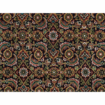 Fine Oriental Wool Hand Knotted Rug Black Sangria Red 4.1X5.9 -O065804
