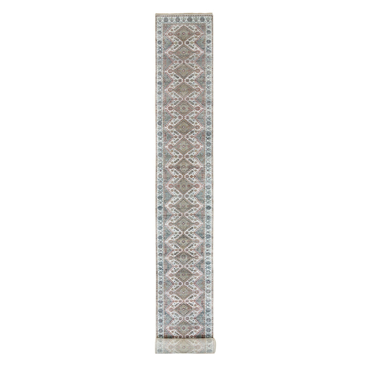 Ivory 2'7" x 21'9" Tribal & Geometric Vista Hand knotted Wool Rug - Sku: O065820
