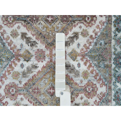 Tribal & Geometric Wool Hand Knotted Rug Ivory Vista White 2.7X21.9 -O065820