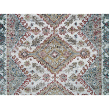 Tribal & Geometric Wool Hand Knotted Rug Ivory Vista White 2.7X21.9 -O065820