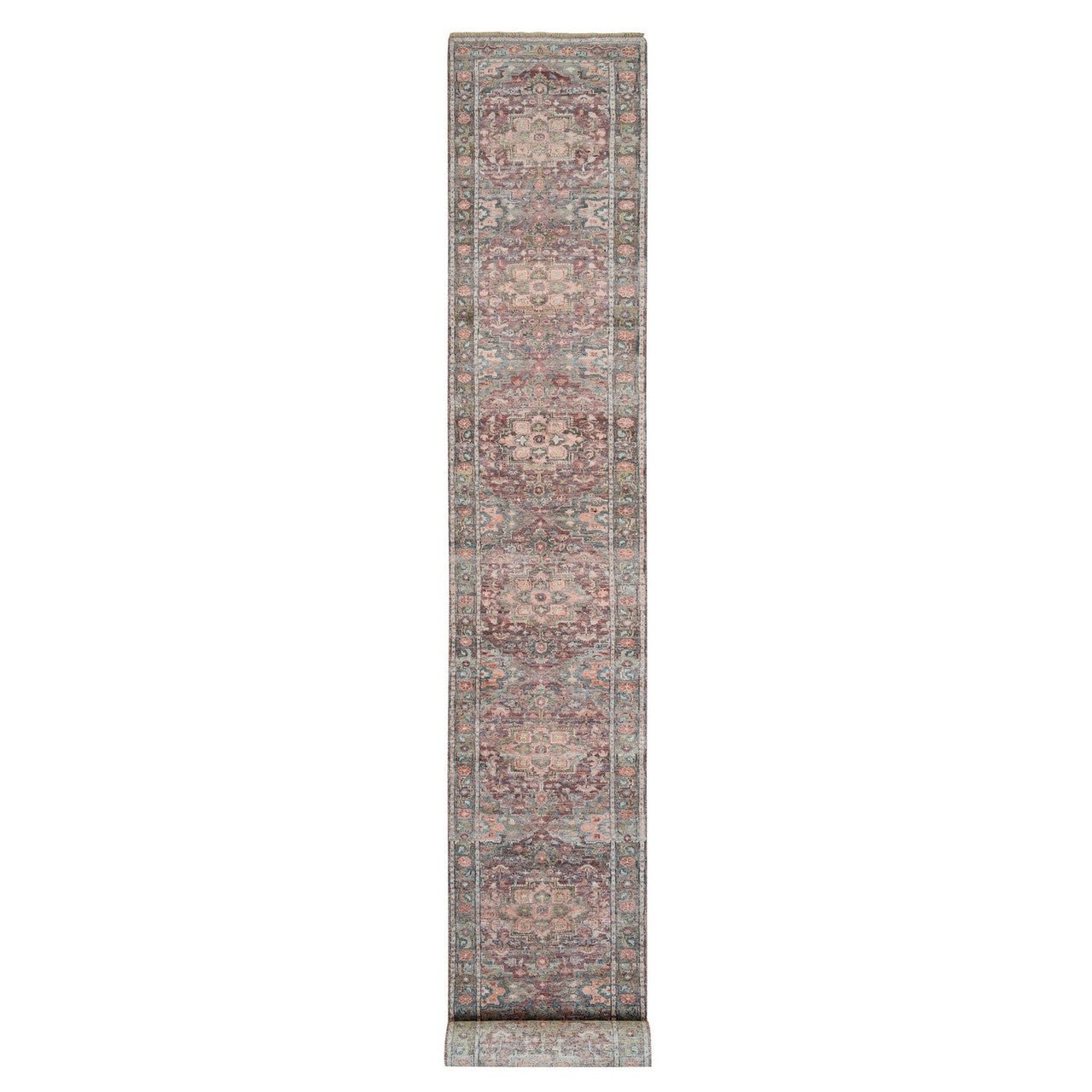 Red 2'8" x 21'10" Tribal & Geometric Hand knotted Wool Rug - Sku: O065822