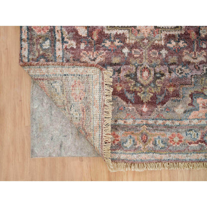 Tribal & Geometric Wool Hand Knotted Rug Red Gray 2.8X21.10 -O065822