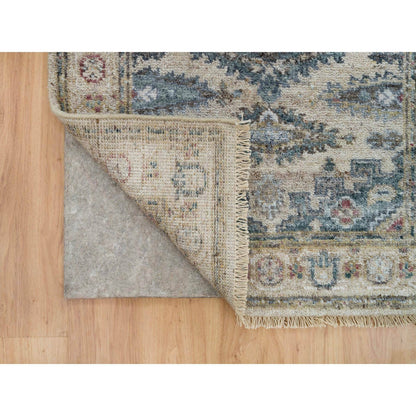 Tribal & Geometric Wool Hand Knotted Rug Ivory Merino Ivory 2.7X24.1 -O065824