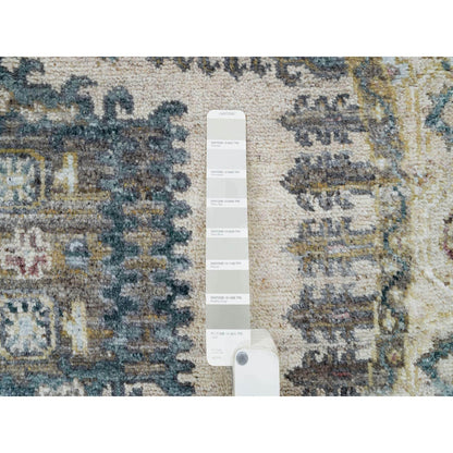 Tribal & Geometric Wool Hand Knotted Rug Ivory Old Lace Ivory 4.11X4.11 -O065825