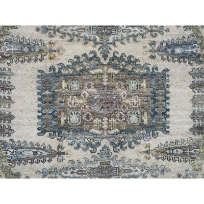 Tribal & Geometric Wool Hand Knotted Rug Ivory Old Lace Ivory 4.11X4.11 -O065825