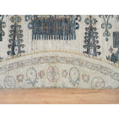 Tribal & Geometric Wool Hand Knotted Rug Ivory Alabaster Ivory 8.0X8.0 -O065826