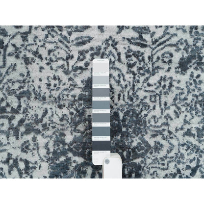 Transitional Wool & Silk Hand Knotted Rug Grey No Border 5.11X5.11 -O065829