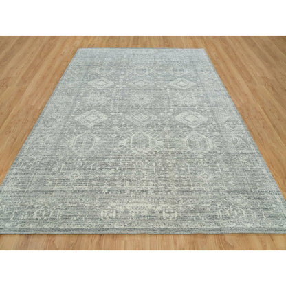 Tribal & Geometric Wool Hand Loomed Rug Grey No Border 8.11X12.0 -O065834