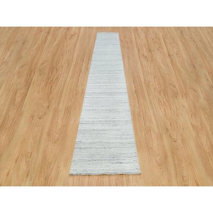 Modern and Contemporary Wool Hand Loomed Rug Grey No Border 2.6X15.9 -O065839