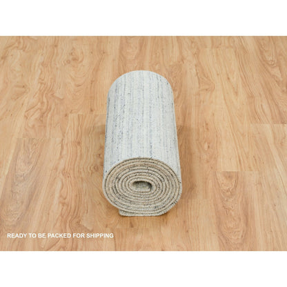 Modern and Contemporary Wool Hand Loomed Rug Grey No Border 2.6X15.9 -O065839